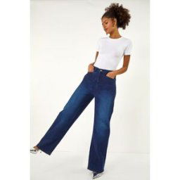 Dusk Denim Stretch Wide Leg Jeans 10 female