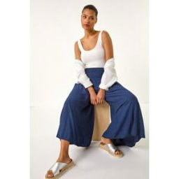 Roman Fine Stripe Wide Culotte Trousers one size female