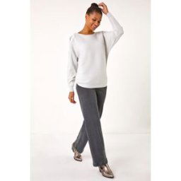 Roman Sleeve Embellished Knit Jumper S female