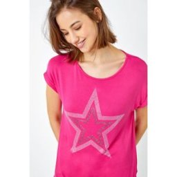 Roman Embellished Star Print T-Shirt 10 female