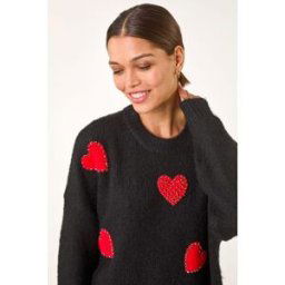 Roman Heart Detail Knit Jumper S female