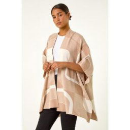 Roman Linear Print Knit Cardigan one size female