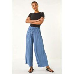 Roman Pleated Wide Leg Stretch Culottes one size female