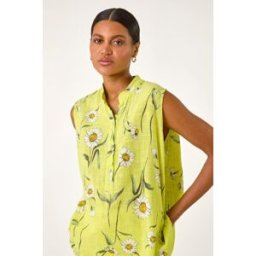 Roman Daisy Floral Woven Top L female