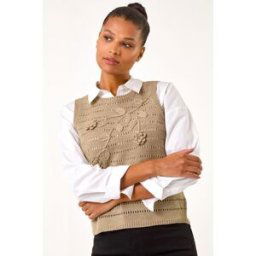 Roman Floral Knit Top S female