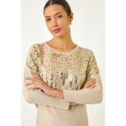 Roman Sequin Drop Knit Jumper one size female