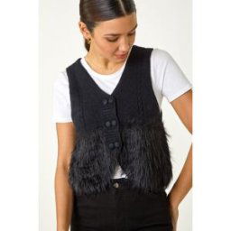 Roman Tassel Faux Fur Gilet one size female