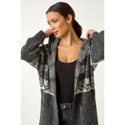 Roman Aztec Print Longline Cardigan one size female