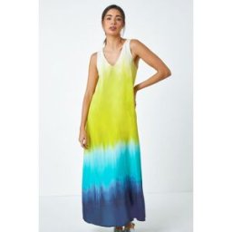 Roman Sleeveless Ombre Midi Dress 10 female