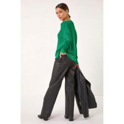 Roman V-Neckline Sparkle Knit Jumper S female