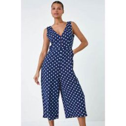 Lilly and Hope Polka Dot Print Pocket Jumpsuit 14 female