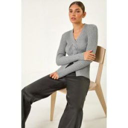 Roman Cable Split Detail Rib Jumper 20 female