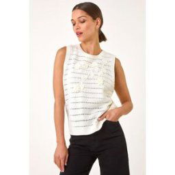 Roman Floral Knit Top S female