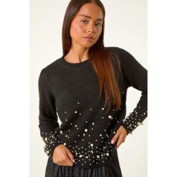 Roman Petite Pearl Gradient Detail Jumper one size female