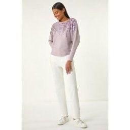 Roman Sequin Drop Knit Jumper one size female