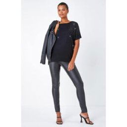 Lilly and Hope Embellished Stretch T-Shirt 10 female