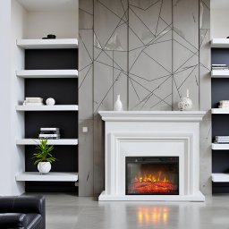 Free Standing Electric Fires ElectricSun SONIA White, with Sound Effect, 3 Colour, with APP, W120xH102cm