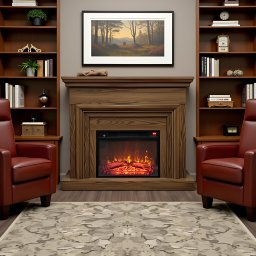 Free Standing Electric Fires ElectricSun SONIA Light oak, with Sound Effect, 3 Colour, with APP, W120xH102cm