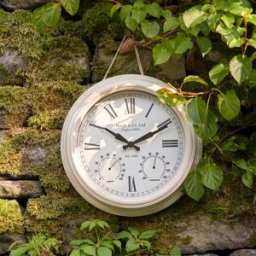 Pacific Lifestyle - Antique Effect Gold Brushed Cream Indoor Outdoor Wall Clock