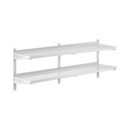 Stainless Steel Wall Shelf - 2 shelves - 40 x 160 cm