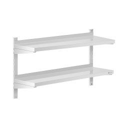 Stainless Steel Wall Shelf - 2 shelves - 30 x 100 cm