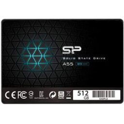 Silicon Power-512GB SSD 3D NAND A55 SLC Cache Performance Boost SATA III 2.5" 7mm (0.28") Internal Solid State - Drive Black