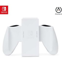 PowerA Joy-Con Comfort Grip for Nintendo Switch & OLED – Rubberised Handle, Secure Sliding Design, Officially Licensed – White, New