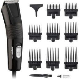 BaByliss 7755U Men Hair Clipper, Diamond Sharp Stainless Steel Blades, 8 Comb Guides, Mains Powered, Hair Styles at Home, Comb Included, Smooth & Precise, Black