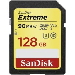 Sandisk Extreme 128GB SDXC Memory Card up to 90MB/s, Class 10, U3, V30
