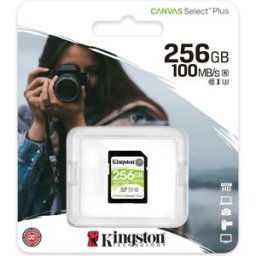 Kingston Canvas Select Plus 256GB SDXC Card - V30, UHS-I U3, Class 10, Video Class for 4K Recording