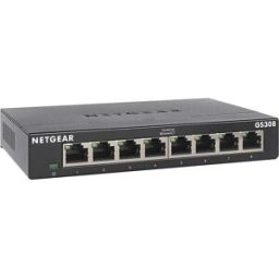 Netgear 8-Port Gigabit Ethernet Network Switch (GS308) - Plug-and-Play, Silent Operation, Desktop/Wall Mount, New