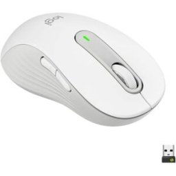 Logitech Signature M650 L Left Wireless Mouse - For Large Sized Left Hands, 2-Year Battery, Silent Clicks, Customisable Side Buttons, Bluetooth, for PC/Mac/Multi-Device/Chromebook - White, New