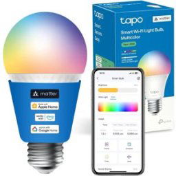Tapo L535E Matter Smart Bulb E27 – 8.6W, 1055 lm, Dimmable & Tunable, Energy Monitoring, Works with Apple HomeKit, Alexa & Google
