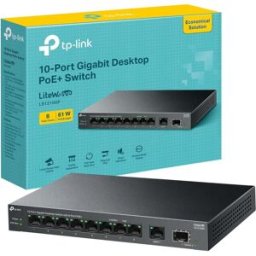 TP-LINK 10-Port Gigabit Desktop Switch with 8-Port PoE+ (LS1210GP), New