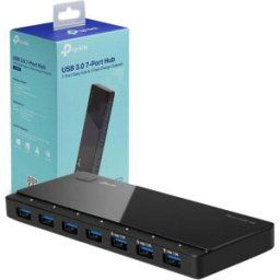 TP-LINK UH700 USB 3.0 Hub – 7-Port Docking Station with 5Gbps Transfer Speed, 1.5A Fast Charging, Power Adapter & 1m Cable – Windows, macOS & Linux Compatible