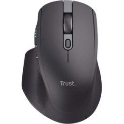 Trust Ozaa+ Multi-Device Wireless Mouse – Bluetooth & 2.4GHz, Silent, Programmable, Rechargeable, 60% Recycled Plastic, Side Scroll Wheel – Black, New