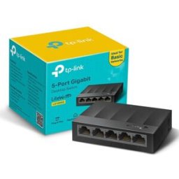 TP-LINK LS1005G 5-Port Gigabit Ethernet Switch – Desktop/Wall-Mount Network Hub, Plug & Play, Plastic Case