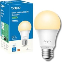 TP-LINK Tapo WiFi LED Smart Bulb, E27 Smart Light Bulb Alexa, 8.7W Alexa Light Bulbs, Works with Amazon Alexa(Echo and Echo Dot) and Google Home, Dimmable Soft Warm White, No Hub Required (Tapo L510E)