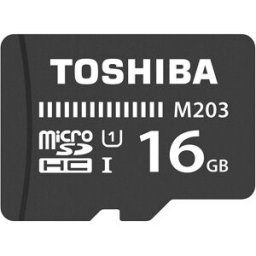 Toshiba 16GB M203 MicroSD Class 10 U1 100MB/s with Adapter, Black, New