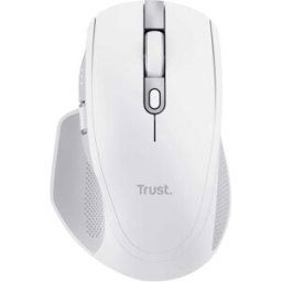 Trust Ozaa+ Multi-Device Wireless Mouse – Bluetooth & 2.4GHz, Silent, Programmable, Rechargeable, 60% Recycled Plastic, Side Scroll Wheel – White, New