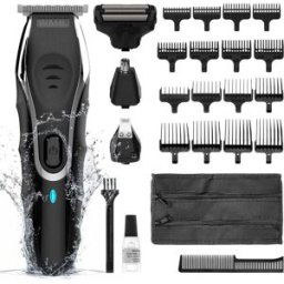 Cashtro Ltd WAHL Aqua Blade 10 in 1 Multigroomer, Beard and Body Trimmers Men, Stubble Trimming, Body Shaving, Faceand Body Grooming, Fully Washable, Male Set, Black, New