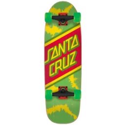 Santa Cruz Skateboards Santa Cruz Street Cruiser Skateboard (Rasta Tie Dye) - Green;Yellow;Red - Size: 8.79