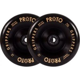 Proto Full Core Grippers Stunt Scooter Wheel 2-Pack (110mm - Black on Black ) - Black;Brown