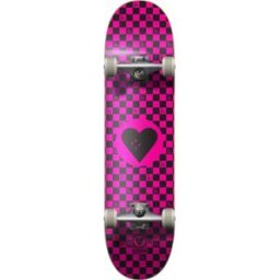 Heart Supply Round Logo Complete Skateboard (Checks) - Pink;Black - Size: 7.75