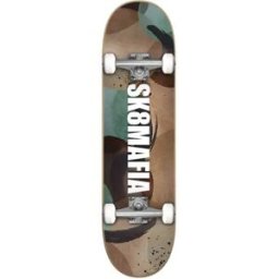 Sk8mafia OG Logo Watercolor Complete Skateboard (Brown) - Brown;Black;White - Size: 8