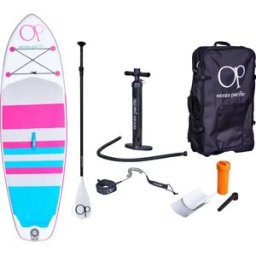 Ocean Pacific Venice All Round 8'6 Inflatable Paddle Board (White/Grey/Pink) - White;Grey;Pink