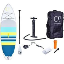Ocean Pacific Sunset All Round 9'6 Inflatable Paddle Board (White/Grey/Yellow) - White;Grey;Yellow
