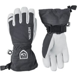 Hestra Army Leather Heli Ski Jr Gloves (Grey) - Grey - Size: 4