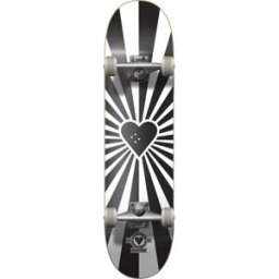 Heart Supply Burst Logo Complete Skateboard (Black) - Black;White - Size: 7.75