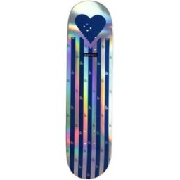 Heart Supply Upward Skateboard Deck (Stripes) - Blue;Silver - Size: 8.25